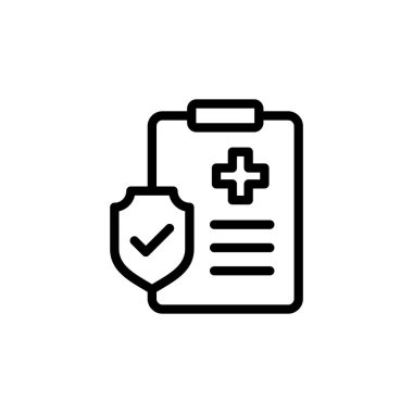 Tıbbi sigorta ikonu vektör çizimi. Sağlık sigortası ve sembol