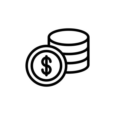 Para ikonu vektör illüstrasyonu. Para işareti ve sembol