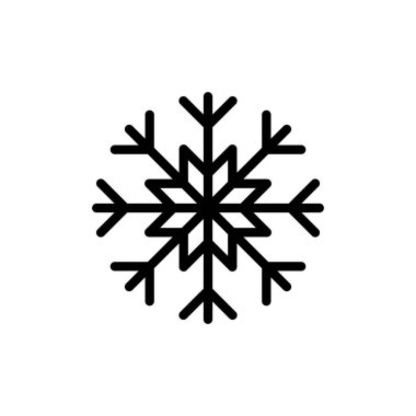 Kar ikonu vektör illüstrasyonu. kar tanesi işareti ve sembol
