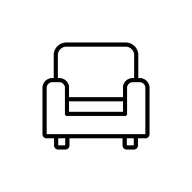 Koltuk simgesi vektör illüstrasyonu. Kanepe işareti ve sembol. mobilya simgesi