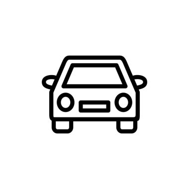 Araba ikonu vektör illüstrasyonu. Araba işareti ve sembol. küçük sedan