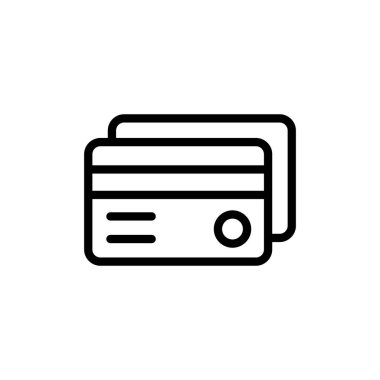 Kredi kartı ikonu vektör illüstrasyonu. Kredi kartı ödeme imzası ve sembolü