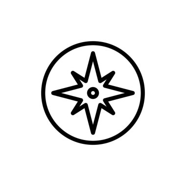 Pusula simgesi vektör illüstrasyonu. ok pusula simgesi işareti ve sembolü