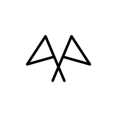 Bayrak simgesi vektör illüstrasyonu. GPS yer kodu haritası. Konum belirleyici simgesi.