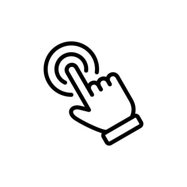 El ile ikon vektör illüstrasyonuna tıklayın. İşaret ve sembol. el imleç simgesi