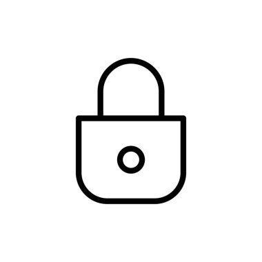 Simge vektör illüstrasyonunu kilitle. Asma kilit işareti ve sembol. Şifreleme simgesi. Güvenlik sembolü