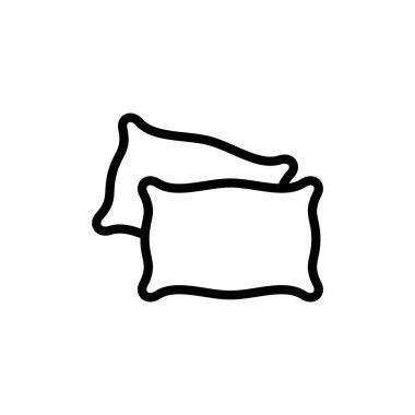 Yastık simgesi vektör çizimi. Yastık işareti ve sembol. Rahat yumuşacık yastık.