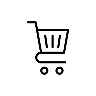 Alışveriş ikonu vektör illüstrasyonu. Alışveriş arabası işareti ve sembol. Trolley simgesi