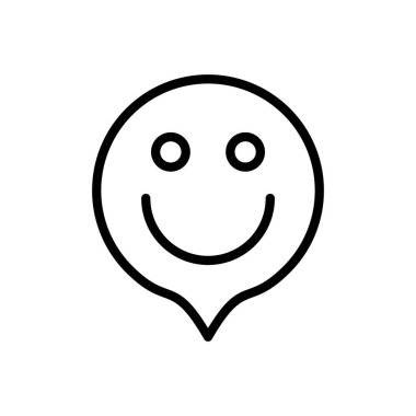 Gülümse ikon vektör illüstrasyonu. Gülümseme simgesi. Geribildirim işareti ve sembol