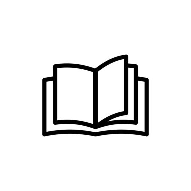 Kitap ikonu vektör çizimi. Açık kitap işareti ve sembol. Kitap simgesi