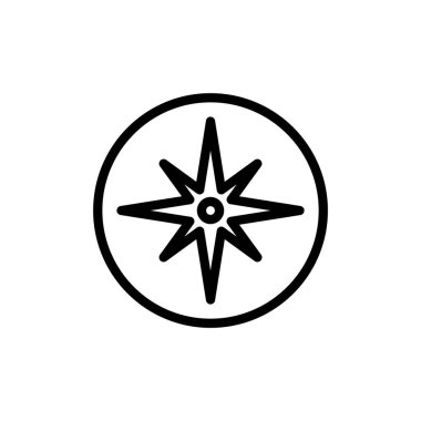 Pusula simgesi vektör illüstrasyonu. ok pusula simgesi işareti ve sembolü