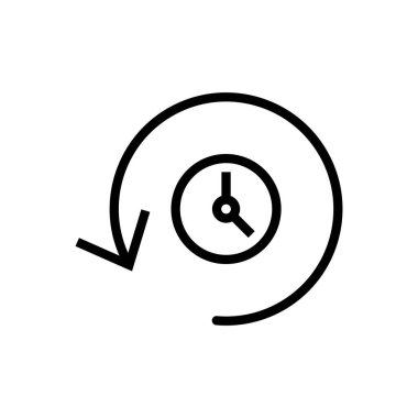 Tarih ikonu vektör illüstrasyonu. Son olay geçmişi işareti ve simgesi