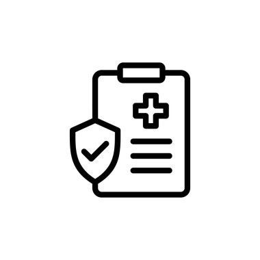 Tıbbi sigorta ikonu vektör çizimi. Sağlık sigortası ve sembol