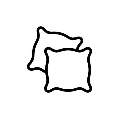 Yastık simgesi vektör çizimi. Yastık işareti ve sembol. Rahat yumuşacık yastık.