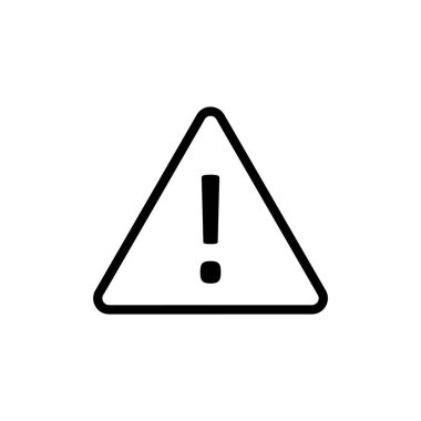 Tehlike ikonu vektör çizimi. Dikkat işareti ve sembol. Tehlike uyarısı işareti