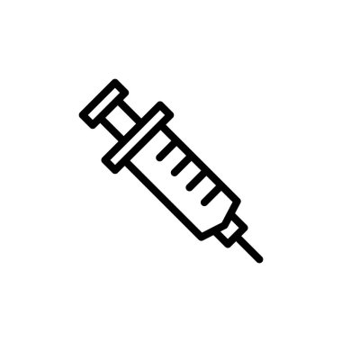 Şırınga ikonu vektör çizimi. İğne işareti ve sembol. Aşı simgesi