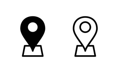 Adres simgesi vektör illüstrasyonu. Ev işareti ve sembol. nokta