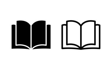 Kitap ikonu vektör çizimi. Açık kitap işareti ve sembol. Kitap simgesi