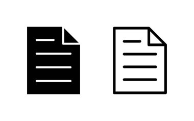 Belge simgesi vektör illüstrasyonu. Kağıt ve sembol. Dosya Simgesi