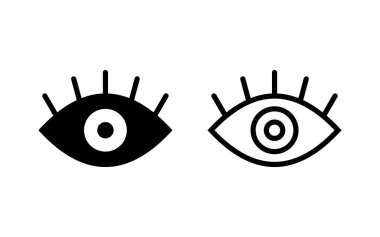 Göz ikonu vektör illüstrasyonu. Göz işareti ve sembol. Bak ve Görüş simgesi. 