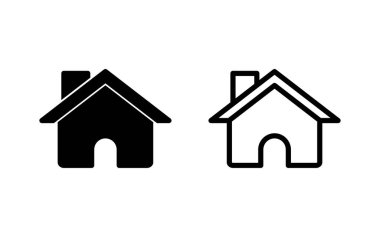 Ev ikonu vektör illüstrasyonu. Ev işareti ve sembol