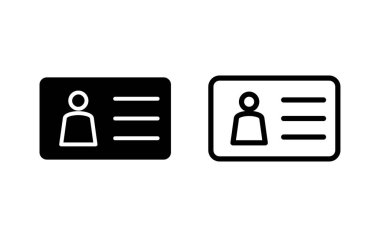 Lisans simgesi vektör illüstrasyonu. Kimlik kartı simgesi. Sürücü ehliyeti, personel kimlik kartı 