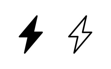 Şimşek simgesi vektör illüstrasyonu. Elektrik işareti ve sembol. Güç simgesi. enerji işareti