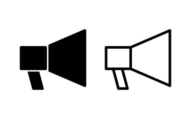 Megafon ikon vektör çizimi. Hoparlör işareti ve sembol