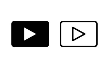 Simge vektör illüstrasyonunu çal. Düğme işareti ve sembolü çal