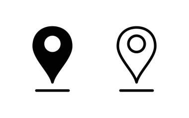 Pin simgesi vektör illüstrasyonu. Yer işareti ve sembol. hedef simgesi. harita iğnesi