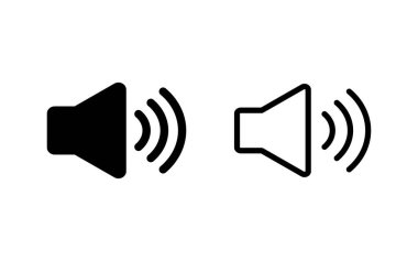 Sözcü simgesi vektör illüstrasyonu. Ses düzeyi ve sembol. Hoparlör ikonu. ses sembolü