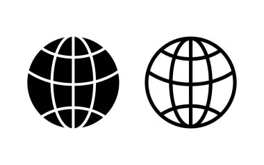 Web simgesi vektör illüstrasyonu. Web tabelalarına ve sembollere git. Web tıklama simgesi. Genel arama simgesi