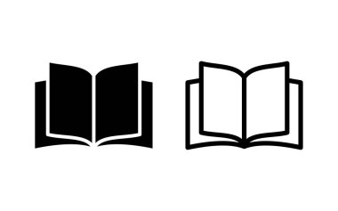 Kitap ikonu vektör çizimi. Açık kitap işareti ve sembol. Kitap simgesi
