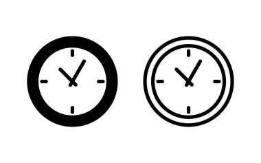 Saat simgesi vektör illüstrasyonu. Zaman işareti ve sembol. saat simgesi