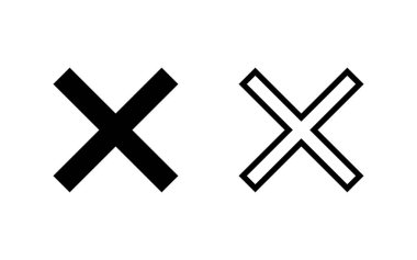 Simge vektör çizimini kapat. İşareti ve sembolü sil. çapraz işaret