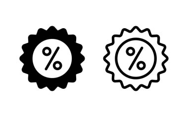 İndirimli ikon vektör illüstrasyonu. İndirim etiketi ve sembolü