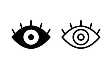 Göz ikonu vektör illüstrasyonu. Göz işareti ve sembol. Bak ve Görüş simgesi. 