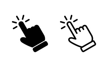 El ile ikon vektör illüstrasyonuna tıklayın. İşaret ve sembol. el imleç simgesi