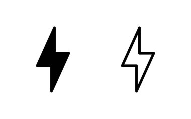Şimşek simgesi vektör illüstrasyonu. Elektrik işareti ve sembol. Güç simgesi. enerji işareti