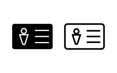 Lisans simgesi vektör illüstrasyonu. Kimlik kartı simgesi. Sürücü ehliyeti, personel kimlik kartı 