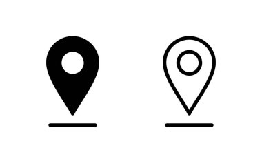 Pin simgesi vektör illüstrasyonu. Yer işareti ve sembol. hedef simgesi. harita iğnesi