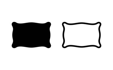 Yastık simgesi vektör çizimi. Yastık işareti ve sembol. Rahat yumuşacık yastık.