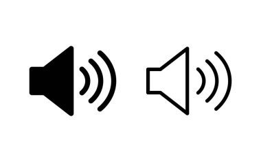 Sözcü simgesi vektör illüstrasyonu. Ses düzeyi ve sembol. Hoparlör ikonu. ses sembolü
