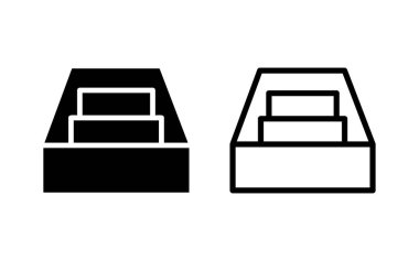 Dizin simgesi illüstrasyonunu arşivle. Belge vektör simgesi. Depolama simgesini arşivle.