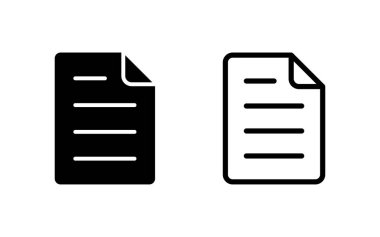 Belge simgesi vektör illüstrasyonu. Kağıt ve sembol. Dosya Simgesi