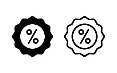 İndirimli ikon vektör illüstrasyonu. İndirim etiketi ve sembolü