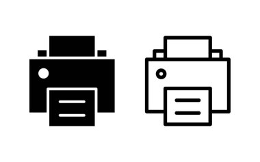 Simge vektör çizimini yazdır. yazıcı işareti ve sembol