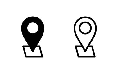 Adres simgesi vektör illüstrasyonu. Ev işareti ve sembol. nokta