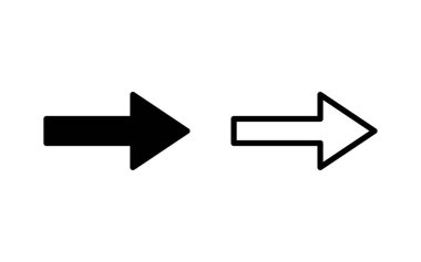 Ok simgesi vektör illüstrasyonu. Web tasarımı için ok işareti ve sembol.
