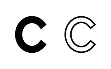 Telif hakkı ikon vektör illüstrasyonu. telif hakkı işareti ve sembol